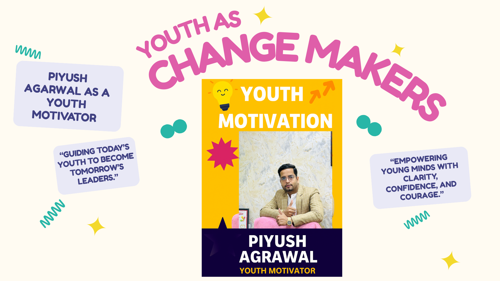 blue yellow and pink playful international youth day presentation